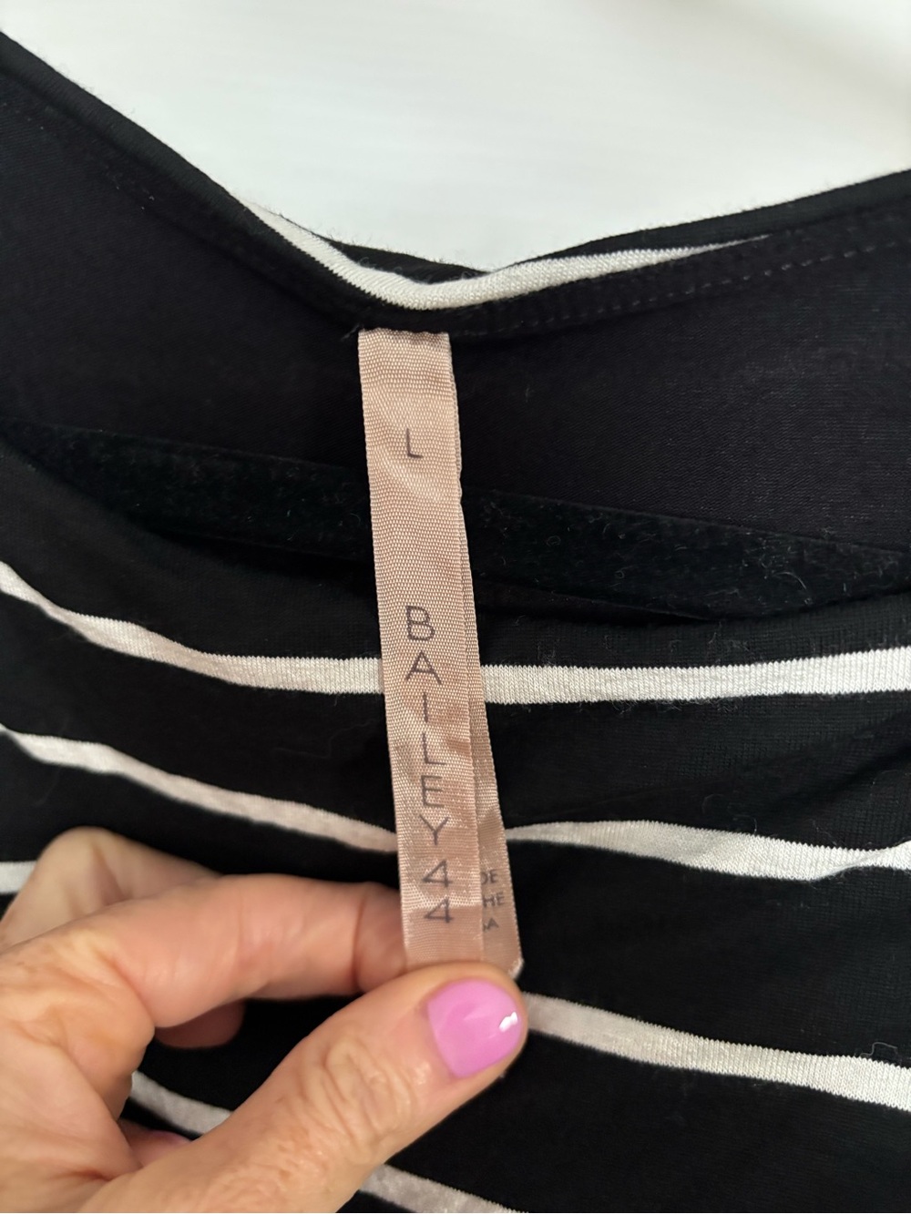 Bailey 44 Black and White Striped Short Sleeve Tee